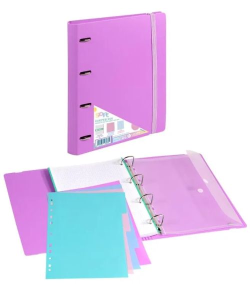 CARPEBLOCK FOAM SOFT MALVA A4+ 4 ANILLAS 35MM CON RECAMBIO