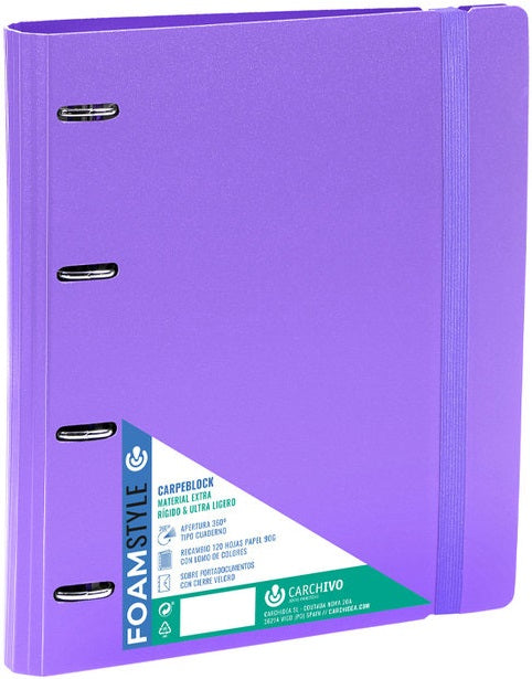 CARPEBLOCK FOAM STYLE LILA A4+ 4 ANILLAS 35MM CON RECAMBIO