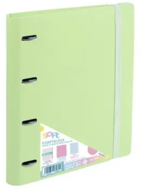 Carpeblock foam soft verde a4+ 4 anillas 35mm con recambio