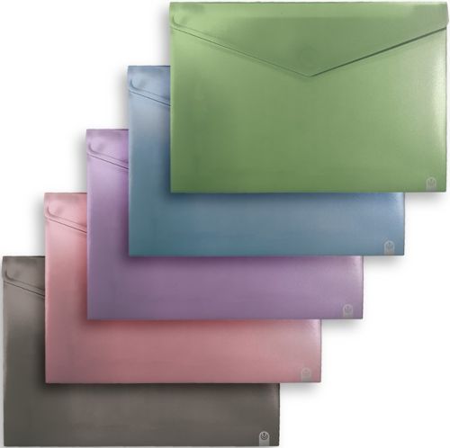 Paq/10 carpeta sobre a5 cierre velcro polipropileno colores metal surtidos