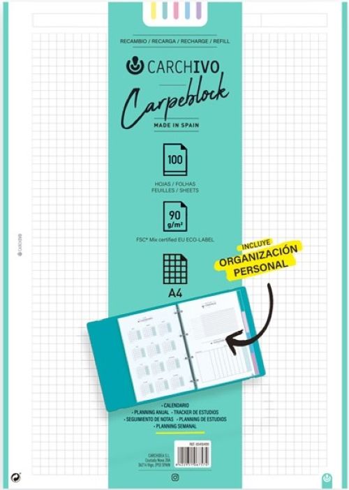 RECAMBIO A4 100H 90G CON BONUS CARPEBLOCKS