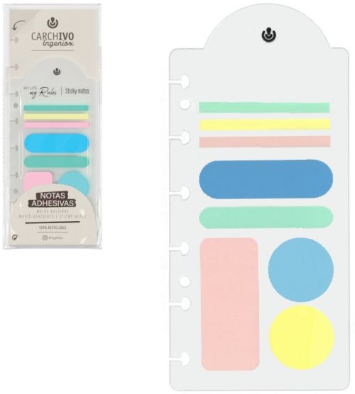NOTAS ADHESIVAS INGENIOX IRREGULAR COLORES PASTEL
