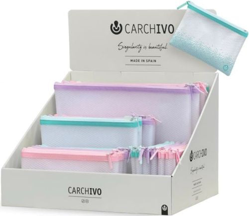 Expositor 48 bolsa cremallera eva bag serie sense tamaños surtidos