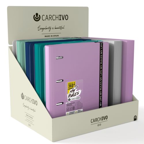 Exp 10 carpeblock 360 foam my rules a4+ anillas 35mm con recambio cuad.5x5 con greca 5 colores y cierre de goma