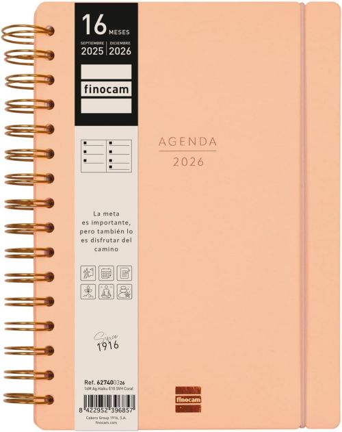 AGENDA ESCOLAR 25-26 16 MESES E10 SVH HAIKU CORAL