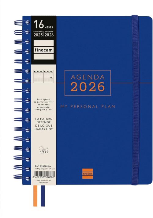 AGENDA ESCOLAR 25-26 TEMPUS 16 MESES 1/4 SVV AZUL