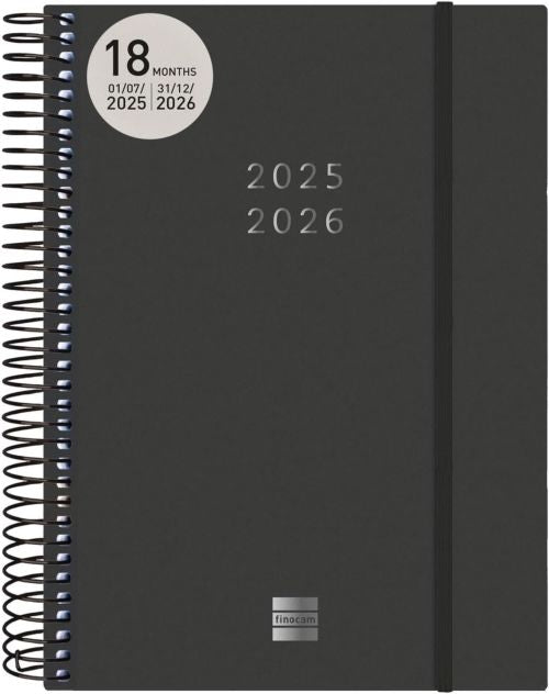 AGENDA ESCOLAR 25-26 18 MESES E10 2DP NEGRO