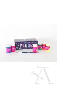 Estuche pintura fluorescente la pajarita 35ml colores surtidos 35 ml.+ pincel