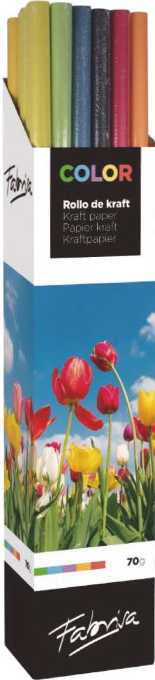 EXP. 30 rollos papel kraft verjurado 1x3M colores surtidos