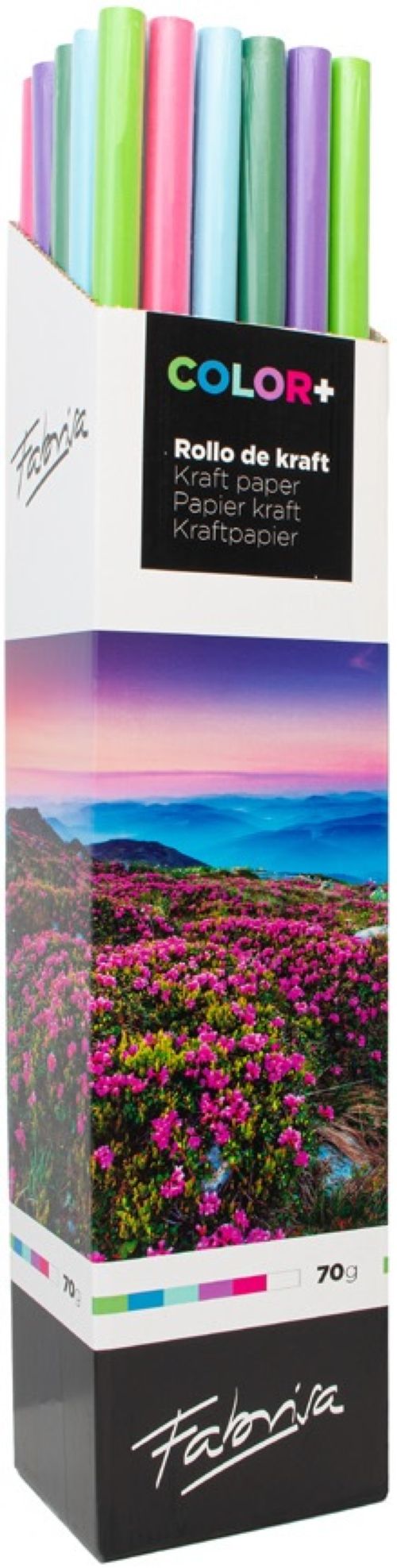 EXP. 30 rollos papel kraft verjurado 1x3M color plus surtidos