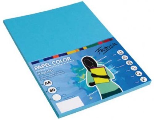 PAQUETE A4 100H 80G COLOR AZUL FABRISA