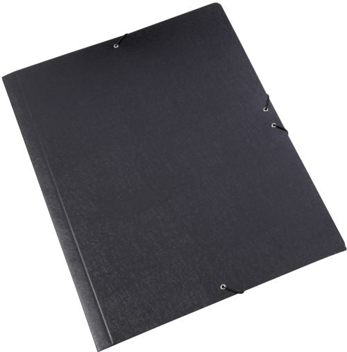CARPETA DIBUJO A3 GOMAS Y SOLAPAS CARTON GOFRADO NEGRO