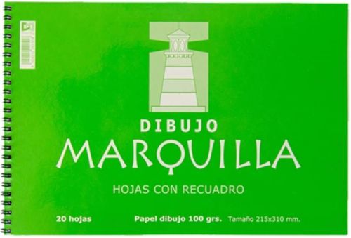 Paq/10 bloc dibujo espiral 95g fº 20h con recuadro a4