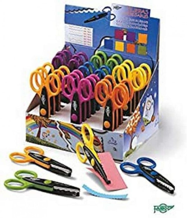 EXP 24 TIJERAS ESCOLARES MULTIFORMAS 13CM FAIBO