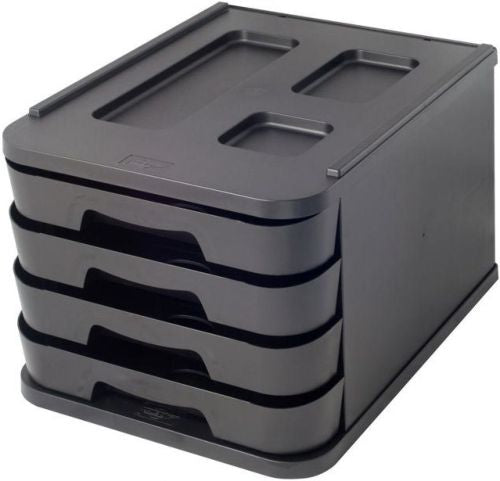 FICHERO CON 4 CAJONES DE SOBREMESA NEGRO RECYLINE