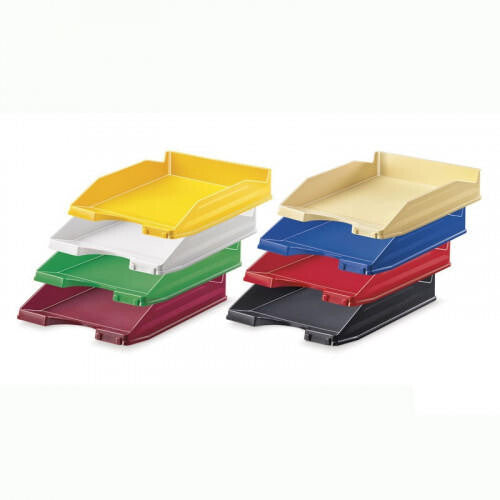 BANDEJA SOBREMESA PLASTICO APILABLE ROJA