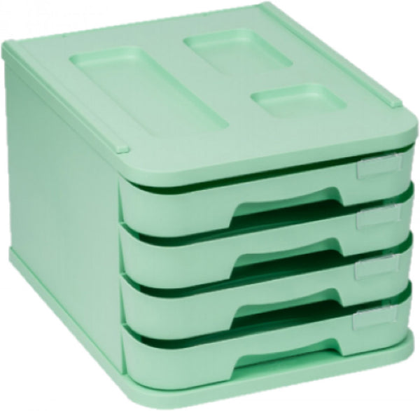 FICHERO CON 4 CAJONES DE SOBREMESA VERDE PASTEL