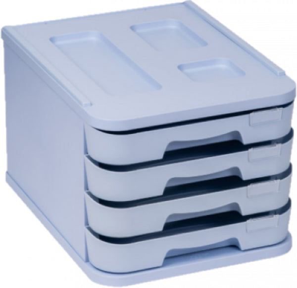 FICHERO CON 4 CAJONES DE SOBREMESA AZUL PASTEL