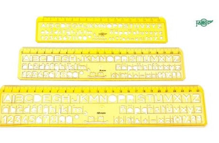 BOLSA 3 PLANTILLAS PARA ROTULAR 6,8,10MM FAIBO