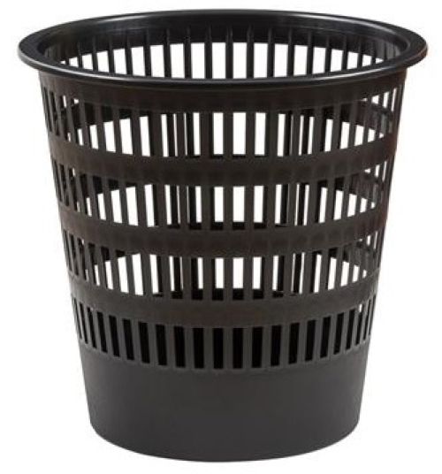 papelera de rejilla plastico negra 12l