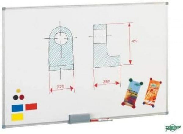 PIZARRA BLANCA METALICA 60X90CM CON CAJETIN DE ALUMINIO