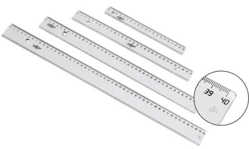 C/20 regla 50cm con bolsa plastico transparente