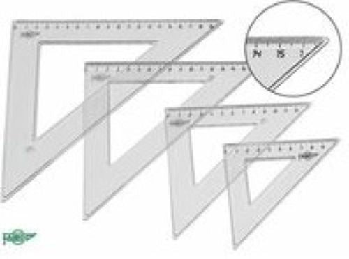 C/20 escuadras 25 cm con bolsa plastico transparente