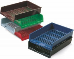 C/10 BANDEJA SOBREMESA PLASTICO REJILLA ROJO