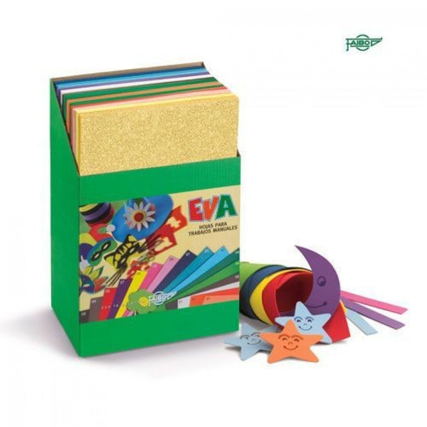 EXP 108 LAMINAS GOMA EVA 40X60CM CON PURPURINA SURTIDOS