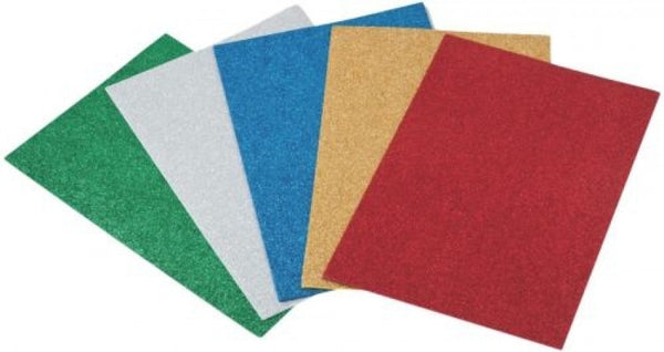 PACK 3 LAMINAS GOMA EVA PURPURINA BLANCA 40X60