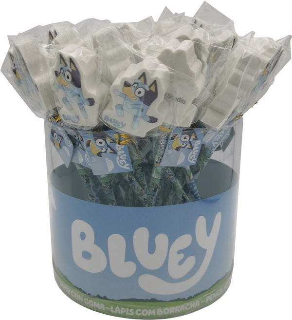 CUBO 36 LAPIZ CON GOMA DECORADA BLUEY