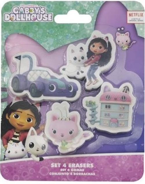SET DE 4 GOMAS DE BORRAR GABBY´S DOLLHOUSE