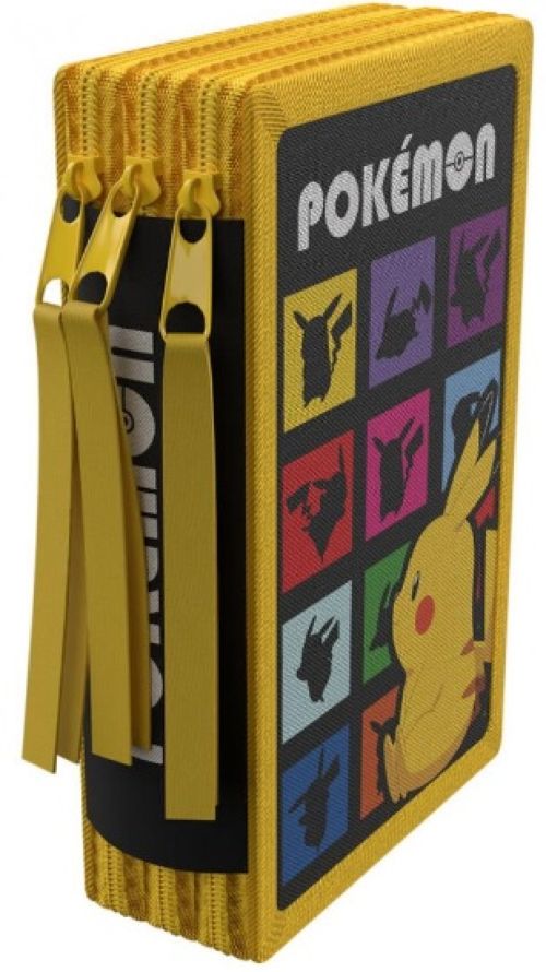 PLUMIER 3 PISOS CON MATERIAL ESCOLAR POKEMON