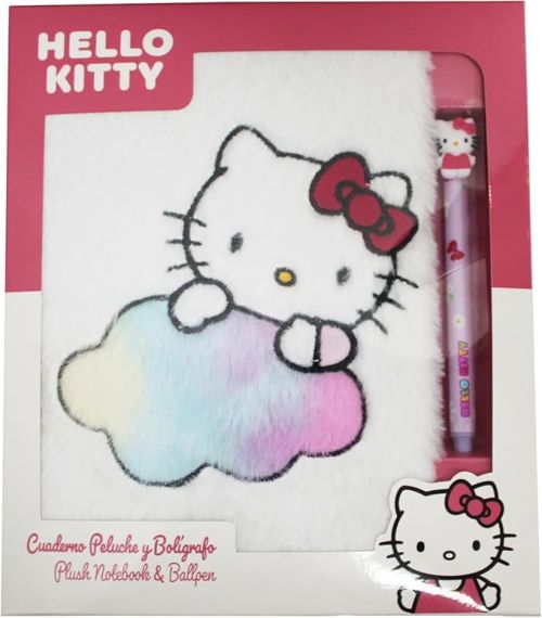LIBRETA PELUCHE CON BOLIGRAFO HELLO KITTY SANRIO