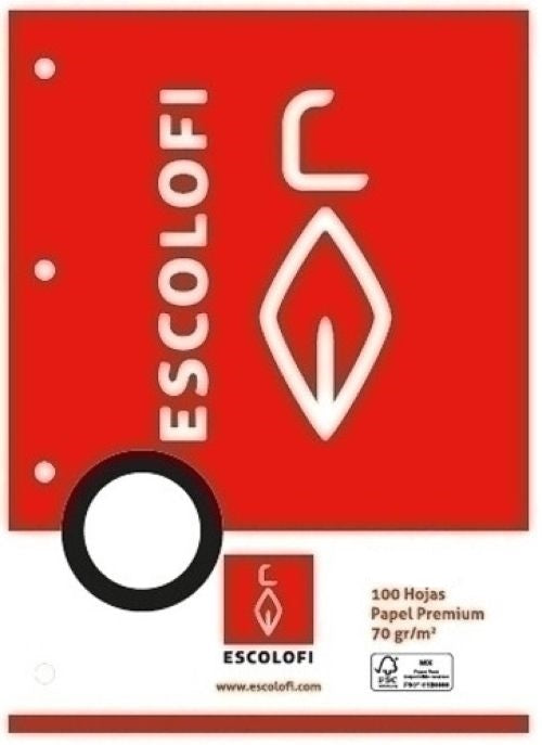 RECAMBIO Fº 4 TALADROS 100H 70G PAUTA MONTESSORI 5 C/MARGEN