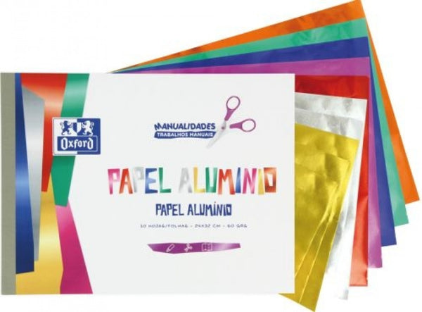 Bloc manualidades a4 10h papel aluminio oxford