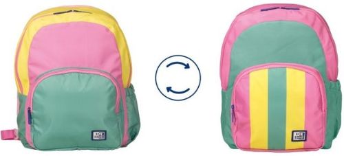 Mochila colorblock reversible bubblegum 38,5x30x13cm