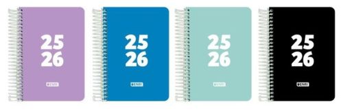 Paq/4 agenda escolar 25-26 espiral 4º semana vista teens tapa plastico