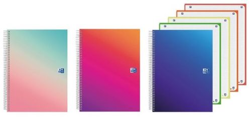 Cuaderno espriral a5+ 120h 90g. cuad.5x5 ebook4 gradient 3 modelos surtidos