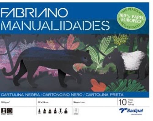 Bloc manualidades 10 cartulina 185 g. color negro 32x24cm
