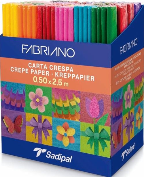 Exp 80 rollos papel crespon 32g. 50x25cm colores surtidos