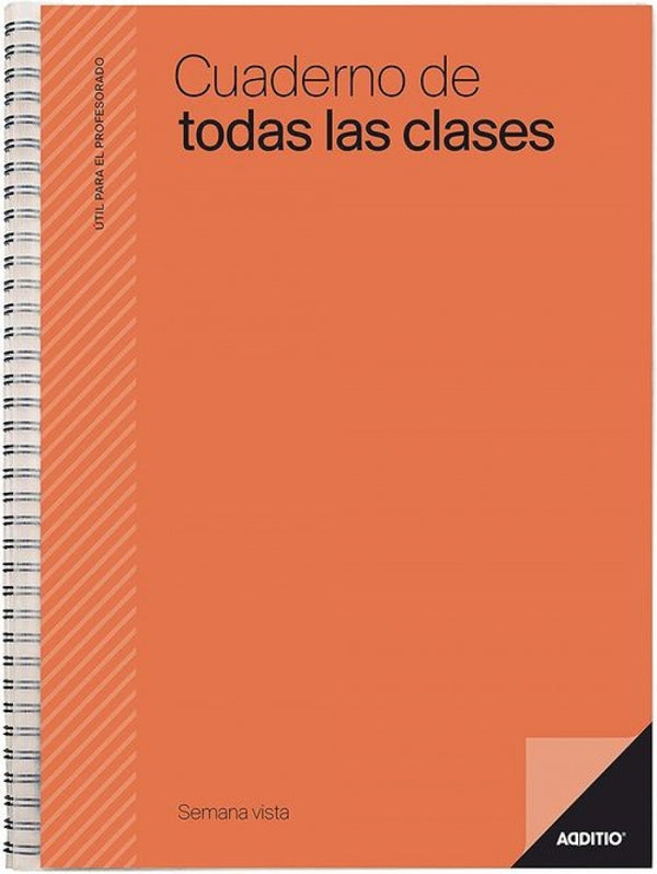 Cuaderno espiral de todas las clases semana vista 22,5x31 cm. evluación y programación semanal
