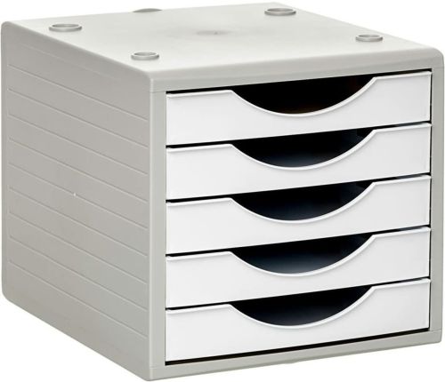 MODULO 5 CAJONES BLANCO/GRIS 32,3X23,4X3,8CM