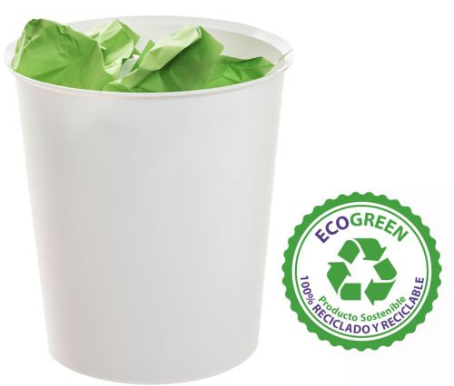 Papelera plastico color blanco 18l