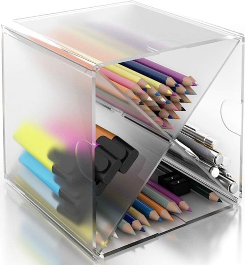 Organizador con divisor de aspa con 4 compartimentos transparente