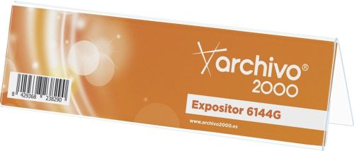 Portanombres sobremesa 50x210x60mm transparente