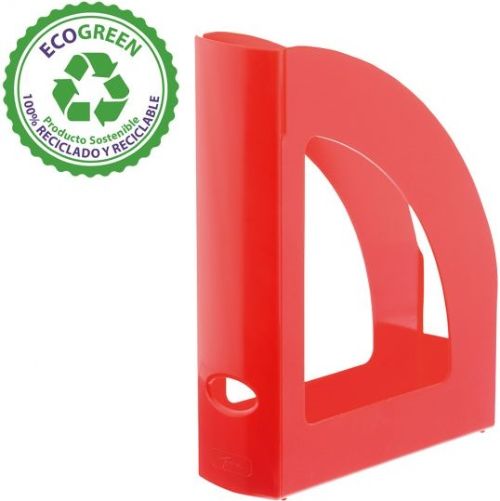 C/6 REVISTEROS PLASTICO COLOR ROJO OPACO 250X80X320MM