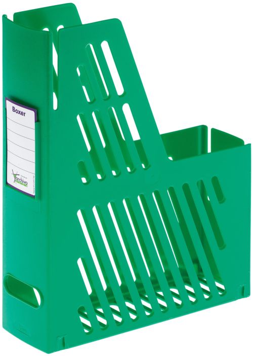 Revistero plastico color verde con identificador