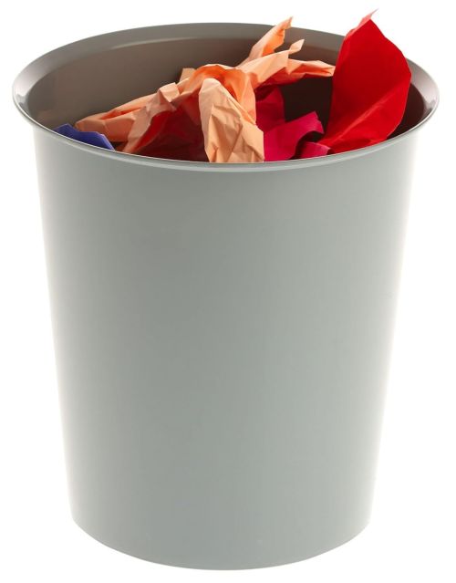 Papelera plastico color gris 18l