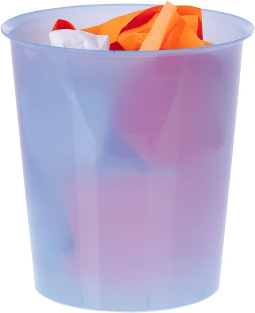Papelera plastico traslucido azul